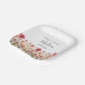 Bohoフレッシュフラワーベビーシャワー ペーパープレート (傾斜あり)