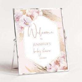 Bohoフレームパンパスグラスベビーシャワーへようこそ ポスター