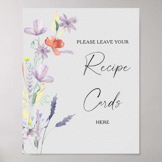 Bohoフローラあなたのレシピカードはこちらポスター ポスター (正面)