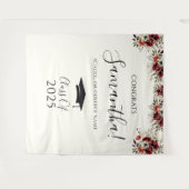 Bohoフローラおめでとう卒業写真の背景 タペストリー (正面(横))