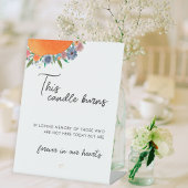 Bohoフローラこのロウソクは愛の記憶に燃える 台座サイン