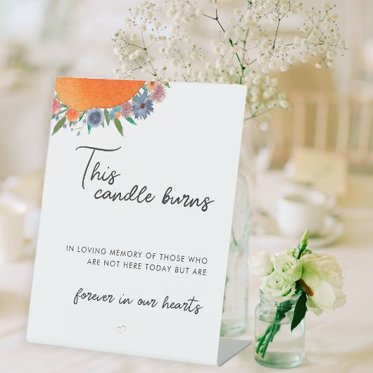 Bohoフローラこのロウソクは愛の記憶に燃える 台座サイン