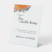 Bohoフローラこのロウソクは愛の記憶に燃える 台座サイン (正面)