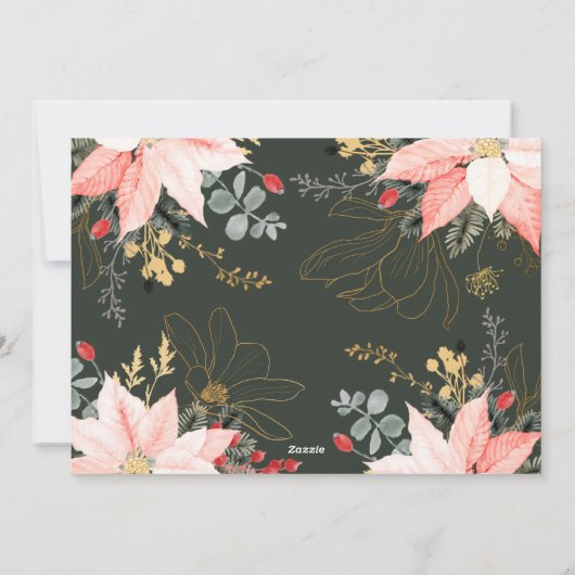 Bohoフローラすべての物事の喜び3枚の写真 シーズンカード (裏面)