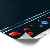 Bohoフローラと羽毛17テーブル座席表 ポスター (角)