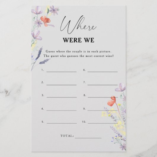 Bohoフローラどこに我々はブライダルシャワーゲーム (正面)