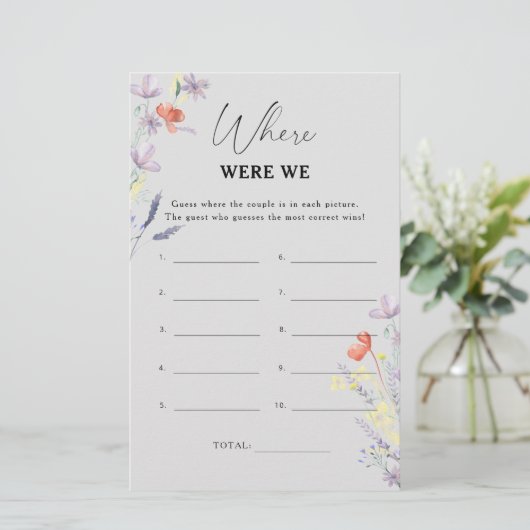 Bohoフローラどこに我々はブライダルシャワーゲーム (スタンド正面)