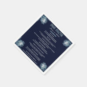 Bohoフローラほこりっぽいライトブルーおもしろいファクト結婚海軍 スタンダードカクテルナプキン (角)