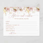 Bohoフローラアドバイスとウィッシュブライダルシャワーカード (正面)
