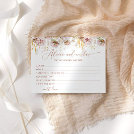 Bohoフローラアドバイスとウィッシュブライダルシャワーカード