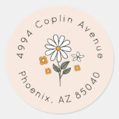 Bohoフローラアーストーンブライダルシャワーアドレス ラウンドシール (正面)