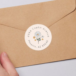 Bohoフローラアーストーンブライダルシャワーアドレス ラウンドシール