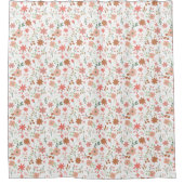 Bohoフローラアーストーンモダン花 シャワーカーテン (正面)