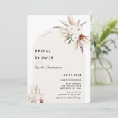 Bohoフローラアーチブライダルシャワー招待 招待状 (スタンド正面)