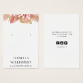 Bohoフローライヤリングジュエリー表示カード (正面&裏面)