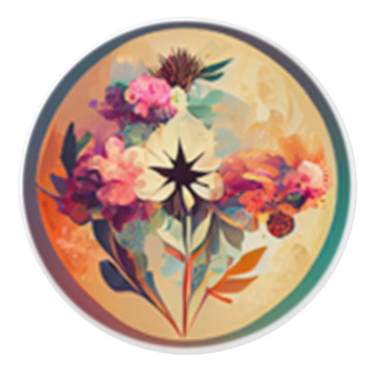 Bohoフローラインアーストーン セラミックノブ (正面)