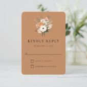 Bohoフローラウェスタン結婚ズの応答カード 出欠カード (スタンド正面)