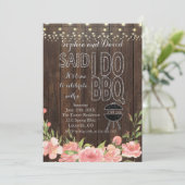 BohoフローラウッドストリングライトI do BBQ招待状 招待状 (スタンド正面)