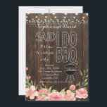 BohoフローラウッドストリングライトI do BBQ招待状 招待状<br><div class="desc">ボヘユニークミアンのカードデザインは、文字列の光を背景に古い納屋を特徴とし、ヴィンテージ水の色の花、美しいチョーク私は行とBBQタイポグラフィと言った。ツールカスタマイズを使って情報を追加する。詳細については、私のBBQ Chalkboard/BarnとGinghamコレクションを参照。</div>