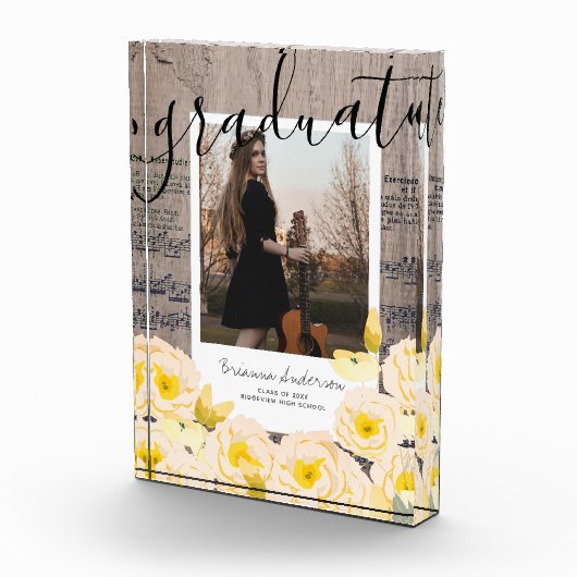 Bohoフローラウッドミュージック卒業フォトブロック フォトブロック (右)