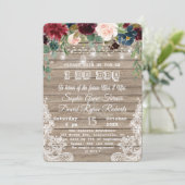 BohoフローラウッドメイソンジャールライツBBQをする 招待状 (スタンド正面)