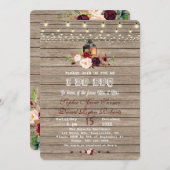 BohoフローラウッドメイソンジャールライツBBQをする 招待状 (正面/裏面)