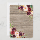 BohoフローラウッドメイソンジャールライツBBQをする 招待状 (裏面)