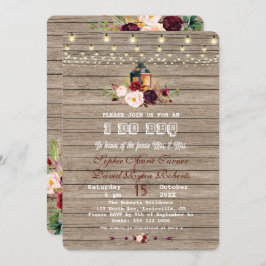 BohoフローラウッドメイソンジャールライツBBQをする 招待状