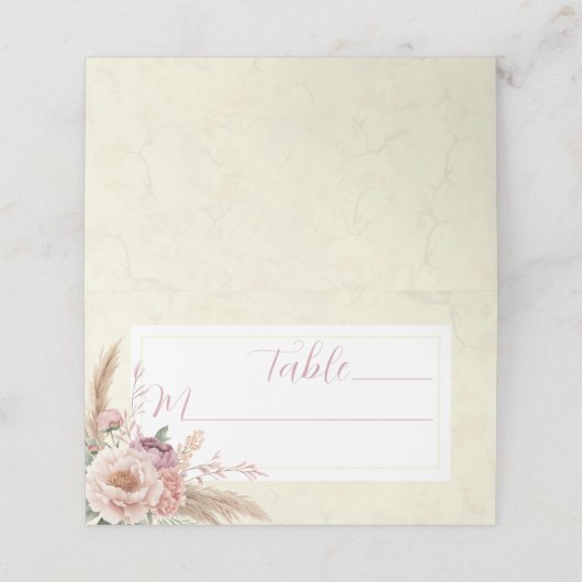 Bohoフローラエレガントなウェディングシート座席表 プレイスカード (外部開封)