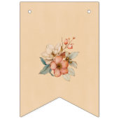 Bohoフローラオンテクスチャタンベビーシャワー バンティングフラッグ (第3の旗)