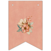 Bohoフローラオンテクスチャピンクベビーシャワー バンティングフラッグ (第3の旗)