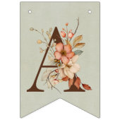 Bohoフローラオンテクスチャブルーベビーシャワー バンティングフラッグ (第2の旗)