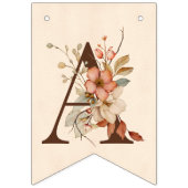 Bohoフローラオンテクスチャードアイボリーベビーシャワー バンティングフラッグ (第2の旗)