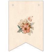 Bohoフローラオンテクスチャードアイボリーベビーシャワー バンティングフラッグ (第3の旗)