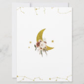 Bohoフローラオーバーザムーンベビーシャワー招待状 招待状 (裏面)