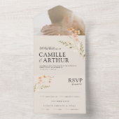 BohoフローラオールインワンRSVP結婚式招待状 オールインワン招待状 (内側)