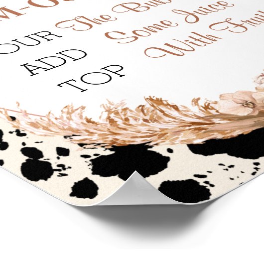 Bohoフローラカウママosaバー赤ちゃんシャワーサイン ポスター (角)