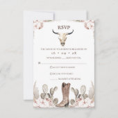 Bohoフローラカクタスロデオ21歳の誕生日RSVPカード 出欠カード (正面)