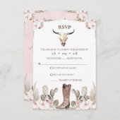 Bohoフローラカクタスロデオ21歳の誕生日RSVPカード 出欠カード (正面/裏面)