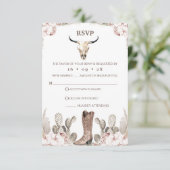 Bohoフローラカクタスロデオ21歳の誕生日RSVPカード 出欠カード (スタンド正面)