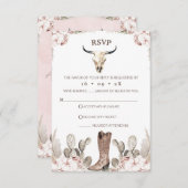 Bohoフローラカクタスロデオ21歳の誕生日RSVPカード 出欠カード (正面/裏面)