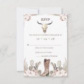 Bohoフローラカクタスロデオ21歳の誕生日RSVPカード 出欠カード (正面)