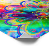 Bohoフローラカスタマイズ引用文名1語 ポスター (角)