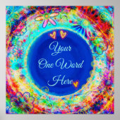 Bohoフローラカスタマイズ引用文名1語 ポスター (正面)