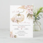 Bohoフローラガールズリトルカボキンベビーシャワーインビット 招待状 (スタンド正面)