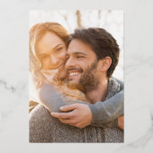 Bohoフローラグモダンームミニマル結婚の写真 箔招待状 (裏面)