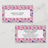 Bohoフローラグラデーションパターン 名刺 (正面/裏面)