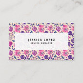 Bohoフローラグラデーションパターン 名刺 (正面)