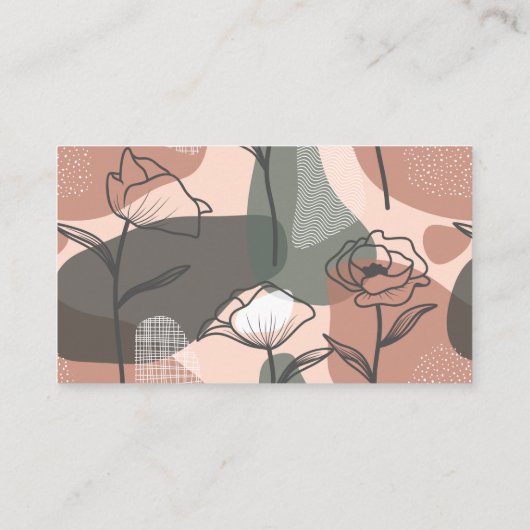 Bohoフローラグリーン&ピンクブライダルシャワーインサート エンクロージャーカード (裏面)