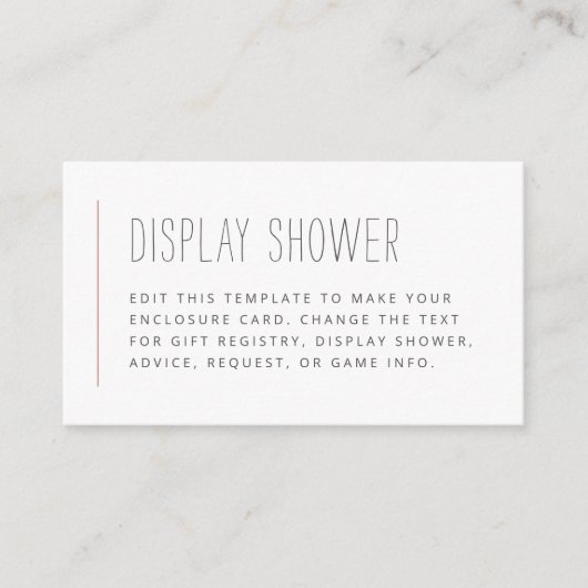 Bohoフローラグリーン&ピンクブライダルシャワーインサート エンクロージャーカード (正面)